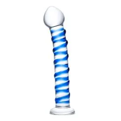 Glas Blue Spiral Gode En Verre