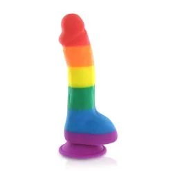 Pride Dildo Pride Silicone Rainbow Dildo Avec Des Testicules 20 Cm