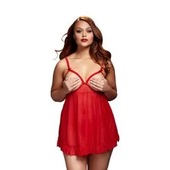 Baci Nuisette Avec Soutien Gorge Ouvert Rouge Taille De Reine