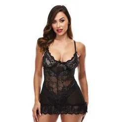Baci Mini-nuisette En Dentelle Noir