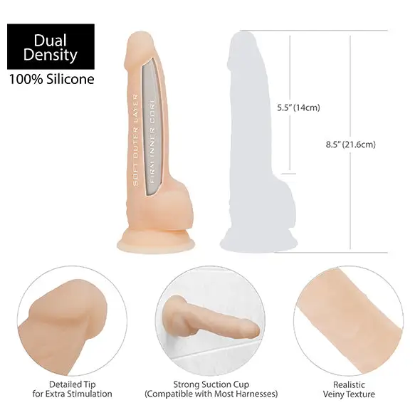 Naked Addiction Gode Réaliste Double Densité Vanille 20 Cm – Image 5
