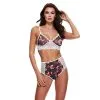 Baci Grey Floral & Lace Bra Ensemble Lingerie 2 Pieces