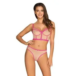 Obsessive Nudelia Ensemble Lingerie Rose 2 Pieces